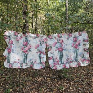 Vintage 1989 Belle Meade by Crown Crafts Ruffled Floral Pillow Shams, Set of 2